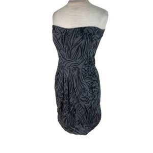 Billabong Strapless Knit Mini Dress Gray Black M Medium